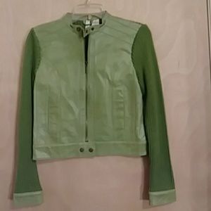 Leather shell jacket